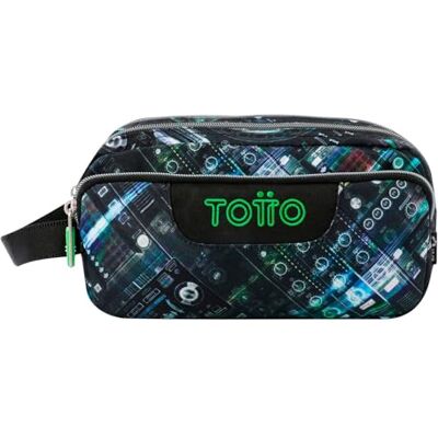 TOTTO Estojo escolar 3 compartimentos, modelo Agapec, estojo grande, dimensões 23 x 11,5 x 10,5 cm, pega lateral, puxadores ergonómicos com PVC, tecido resistente TOTTO Estojo escolar 3 compartimentos, modelo Agapec, estojo grande, dimensões 23 x 11,5 x 10,5 cm, pega lateral, puxadores ergonómicos com PVC, tecido resistente