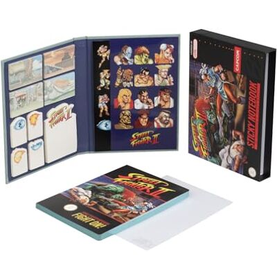 Grupo Erik Caderno A5 Street Fighter, inclui: Bloco notas, autocolantes e notas adesivas caderno pontilhado, bullet journal bloco de notas A5 com caixa livro A5 folhas caderno de notas Grupo Erik Caderno A5 Street Fighter, inclui: Bloco notas, autocolantes e notas adesivas caderno pontilhado, bullet journal bloco de notas A5 com caixa livro A5 folhas caderno de notas