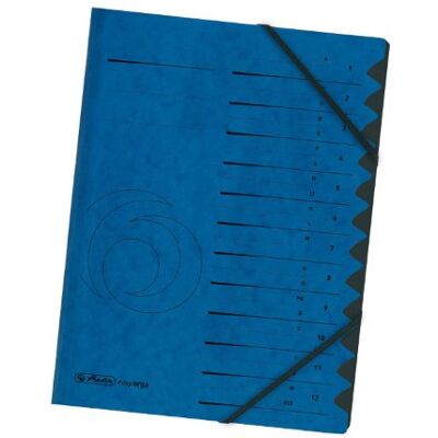 herlitz Pasta arquivadora de qualidade, A4, azul, 12 separadores, fecho de cantos elásticos, 1 unidade herlitz Pasta arquivadora de qualidade, A4, azul, 12 separadores, fecho de cantos elásticos, 1 unidade