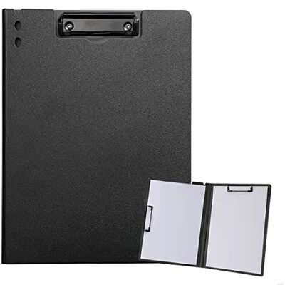 ZMREN Porta-papéis de plástico, tamanho padrão A4, com clipe duplo para trabalhadores de escritório, estudantes, professores (31,5 cm x 22,5 cm) preto ZMREN Porta-papéis de plástico, tamanho padrão A4, com clipe duplo para trabalhadores de escritório, estudantes, professores (31,5 cm x 22,5 cm) preto