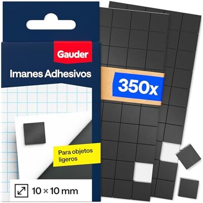 GAUDER Ímanes autocolantes quadrados, frigorífico e escritório (10 x 10 x 2 mm 350 unidades) GAUDER Ímanes autocolantes quadrados, frigorífico e escritório (10 x 10 x 2 mm 350 unidades)