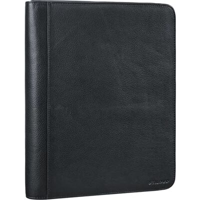 STILORD '' Organizador documentos A4 couro porta-documentos vintage classificador pele genuína pasta anéis para tablet de 11 polegadas arquivo, cor: obsidiana preto STILORD '' Organizador documentos A4 couro porta-documentos vintage classificador pele genuína pasta anéis para tablet de 11 polegadas arquivo, cor: obsidiana preto