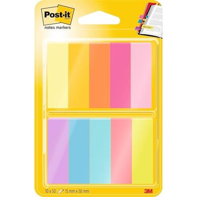 Post-It Mininotas, pacote de 10 blocos de notas autocolantes, 50 marcadores por bloco, 12,7 x 44,4 mm, amarelo, laranja, rosa, roxo, azul, verde, marcadores para apontar, realçar ou colorir Post-It Mininotas, pacote de 10 blocos de notas autocolantes, 50 marcadores por bloco, 12,7 x 44,4 mm, amarelo, laranja, rosa, roxo, azul, verde, marcadores para apontar, realçar ou colorir