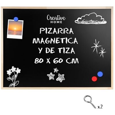 Creative 80 x 60 cm (+-2 cm) Quadro magnético de giz preto combinado 2 em Creative 80 x 60 cm (+-2 cm) Quadro magnético de giz preto combinado 2 em