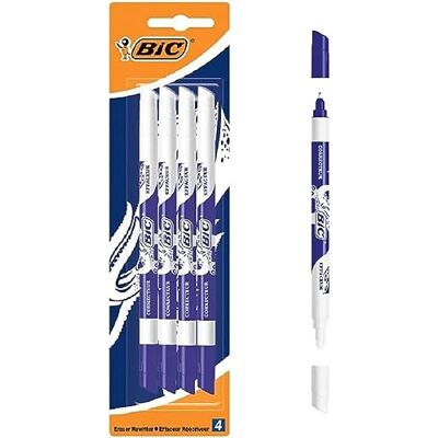 BIC Eliminador de tinta, embalagem de 4, apagador de tinta, resistente a manchas, ideal para escritório, escritório em casa ou escola BIC Eliminador de tinta, embalagem de 4, apagador de tinta, resistente a manchas, ideal para escritório, escritório em casa ou escola