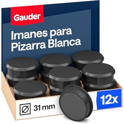 GAUDER Ímanes quadro magnético e frigorífico (31 x 10 mm 12 unidades preto) GAUDER Ímanes quadro magnético e frigorífico (31 x 10 mm 12 unidades preto)