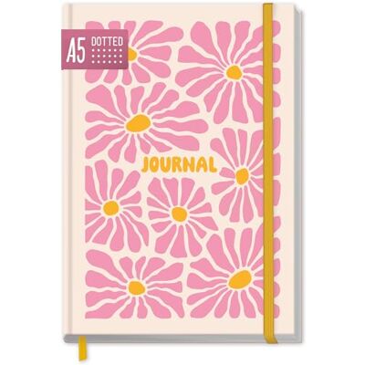 Häfft paper&you® Journal pontilhado A5 com elástico "Flores Rosas" 156 páginas, caderno de notas com pontos, diário sustentável e respeitador do clima Häfft paper&you® Journal pontilhado A5 com elástico "Flores Rosas" 156 páginas, caderno de notas com pontos, diário sustentável e respeitador do clima