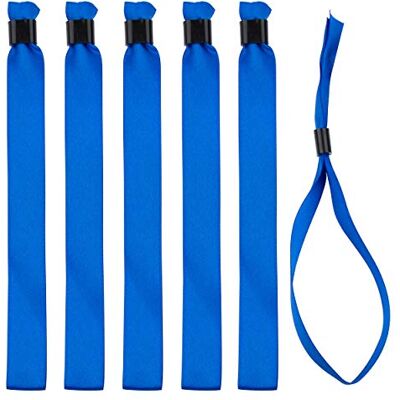 IBOO 100 pulseiras de tecido azul fita de cetim pulseiras descartáveis de identificação e segurança para eventos, festa, fecho de plástico unidirecional IBOO 100 pulseiras de tecido azul fita de cetim pulseiras descartáveis de identificação e segurança para eventos, festa, fecho de plástico unidirecional