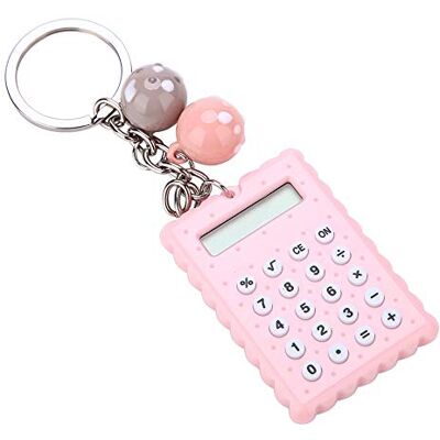 Vbestlife Mini calculadora infantil portátil bonito estilo forma de bolacha de porta-chaves calculadora cor caramelo de bolso (rosa) Vbestlife Mini calculadora infantil portátil bonito estilo forma de bolacha de porta-chaves calculadora cor caramelo de bolso (rosa)