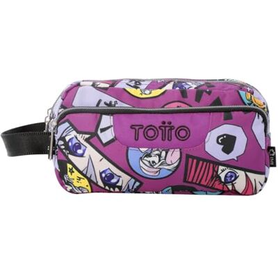 TOTTO Estojo escolar 3 compartimentos, modelo Agapec, estojo grande, dimensões 23 x 11,5 x 10,5 cm, pega lateral, puxadores ergonómicos com PVC, tecido resistente, estampado Kitsune TOTTO Estojo escolar 3 compartimentos, modelo Agapec, estojo grande, dimensões 23 x 11,5 x 10,5 cm, pega lateral, puxadores ergonómicos com PVC, tecido resistente, estampado Kitsune