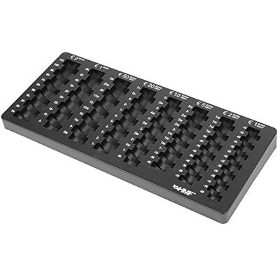 HMF Euro bandeja para contar moedas chanfrada 34 x 15 x 3 cm, preto HMF Euro bandeja para contar moedas chanfrada 34 x 15 x 3 cm, preto