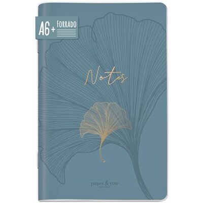 Häfft paper&you caderno A6 listrado "Blue Ginkgo" com 64 páginas, caderno pequeno de capas macias, mini diário riscado sustentável e ecológico Pequeño cuaderno de tapa blanda con 64 páginas numeradas a rayas y papel de 90 g/m², ideal para viajes Häfft paper&you caderno A6 listrado "Blue Ginkgo" com 64 páginas, caderno pequeno de capas macias, mini diário riscado sustentável e ecológico Pequeño cuaderno de tapa blanda con 64 páginas numeradas a rayas y papel de 90 g/m², ideal para viajes