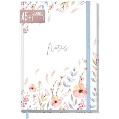 Häfft paper&you® Caderno A5 em branco com elástico "Sweet Flowers", 156 páginas, 78 folhas, como caderno de esboços, caderno de esboços, diário, caderno de notas, sustentável e respeita o Häfft paper&you® Caderno A5 em branco com elástico "Sweet Flowers", 156 páginas, 78 folhas, como caderno de esboços, caderno de esboços, diário, caderno de notas, sustentável e respeita o