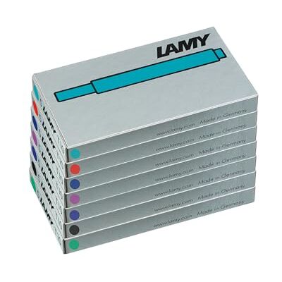 Lamy Conjunto de 7 cartuchos de tinta apagáveis T10 com grande capacidade de tinta em cores sortidas de tinta, adequados para todos os modelos de penas estilogr. . Cont. : 1,25 ml/cartucho. 5 unidades / pacote Lamy Conjunto de 7 cartuchos de tinta apagáveis T10 com grande capacidade de tinta em cores sortidas de tinta, adequados para todos os modelos de penas estilogr. . Cont. : 1,25 ml/cartucho. 5 unidades / pacote