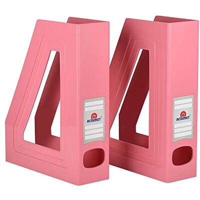 Acrimet Revisteiro de plástico, organizador de revistas, jornais e documentos (cor-de-rosa) (pacote de 2) Acrimet Revisteiro de plástico, organizador de revistas, jornais e documentos (cor-de-rosa) (pacote de 2)