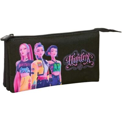 Safta Plumier Triple K-Pop Demon Hunters 37 peças, estojo escolar com 3 compartimentos e fecho, inclui marcadores, 16 lápis, régua e semicírculo, medidas 12,5 x 5,5 x 19,5 M, Estojo triplo K-pop Safta Plumier Triple K-Pop Demon Hunters 37 peças, estojo escolar com 3 compartimentos e fecho, inclui marcadores, 16 lápis, régua e semicírculo, medidas 12,5 x 5,5 x 19,5 M, Estojo triplo K-pop