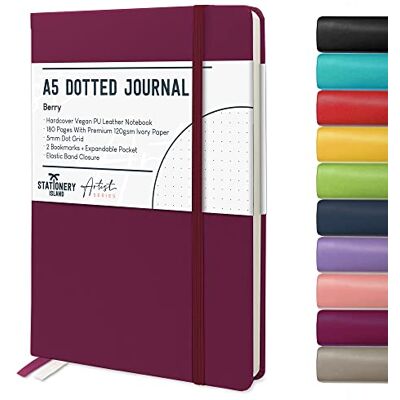 Stationery Island Caderno Pontilhado A5 Bloco de Notas A5 Bullet Journal com Capa Dura com 180 Páginas 120gsm Papel para Anotações, Planeamento, Estudo, Viagens, Diário Stationery Island Caderno Pontilhado A5 Bloco de Notas A5 Bullet Journal com Capa Dura com 180 Páginas 120gsm Papel para Anotações, Planeamento, Estudo, Viagens, Diário
