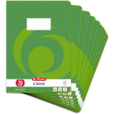 herlitz 20 Lote de cadernos sem arranhões (10 unidades, A4, 16 folhas, 8 modelos diferentes) herlitz 20 Lote de cadernos sem arranhões (10 unidades, A4, 16 folhas, 8 modelos diferentes)