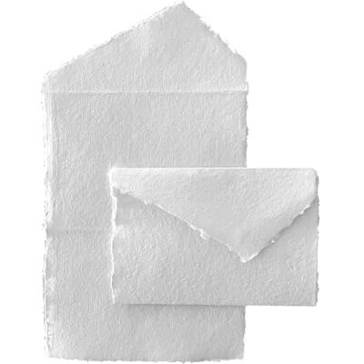 WANDERINGS Envelopes para cartões tudo em um brancos feitos à mão por com borda recortada 11 x 16 cm, embalagem de 25 anúncios, convites de casamento, cartões de felicitações, artesanato 150 GSM WANDERINGS Envelopes para cartões tudo em um brancos feitos à mão por com borda recortada 11 x 16 cm, embalagem de 25 anúncios, convites de casamento, cartões de felicitações, artesanato 150 GSM