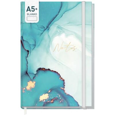 Häfft paper&you® Caderno A5 diário em branco "esmeralda dourada" Caderno com 156 páginas em branco e elástico, papel de 100 g/m², para diários, notas e listas criativas Häfft paper&you® Caderno A5 diário em branco "esmeralda dourada" Caderno com 156 páginas em branco e elástico, papel de 100 g/m², para diários, notas e listas criativas