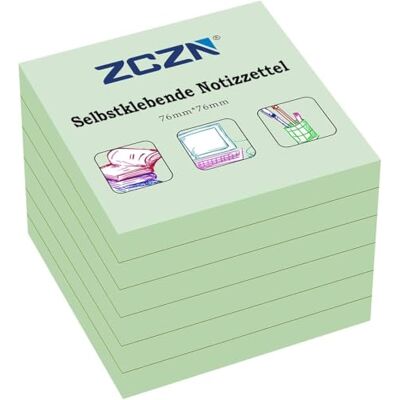 ZCZN Notas adesivas 76 x 76 mm, 6 livros de notas autocolantes, 80 folhas/livro, pequenas posições adequadas para notas (verde claro) ZCZN Notas adesivas 76 x 76 mm, 6 livros de notas autocolantes, 80 folhas/livro, pequenas posições adequadas para notas (verde claro)