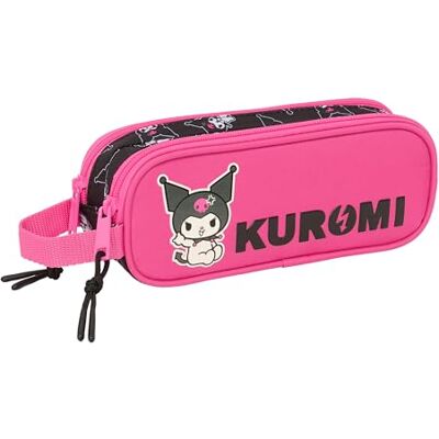 safta Kuromi Suporte para crianças duplas, estojo infantil, estojo infantil, ideal para crianças na idade escolar, confortável e versátil, qualidade e resistência, 21 x 6 x 8 cm safta Kuromi Suporte para crianças duplas, estojo infantil, estojo infantil, ideal para crianças na idade escolar, confortável e versátil, qualidade e resistência, 21 x 6 x 8 cm