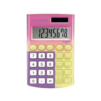 MILAN ® Caixa calculadora Pocket 8 dígitos Sunset, amarelo e rosa MILAN ® Caixa calculadora Pocket 8 dígitos Sunset, amarelo e rosa