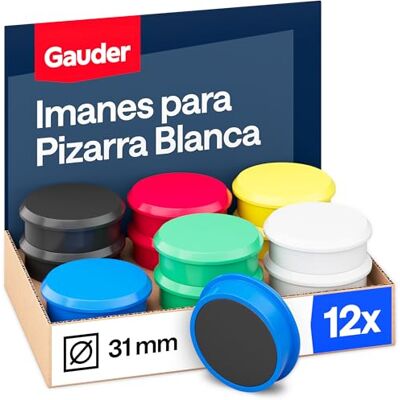 GAUDER Ímanes quadro magnético e frigorífico (31 x 10 mm 12 unidades multicolorido) GAUDER Ímanes quadro magnético e frigorífico (31 x 10 mm 12 unidades multicolorido)