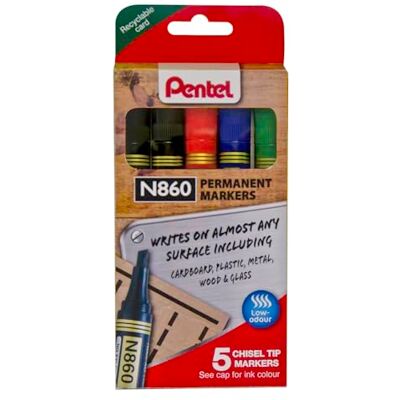 Pentel Marcador permanente N860, 5 unidades Pentel Marcador permanente N860, 5 unidades