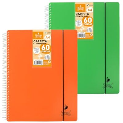 Starplast Pasta com capas em espiral flexível, organizadores, 60 capas, capas transparentes lisas, A4, tampa de plástico resistente, uso escolar, pessoal ou de escritório, pack de 2 sortidos. Starplast Pasta com capas em espiral flexível, organizadores, 60 capas, capas transparentes lisas, A4, tampa de plástico resistente, uso escolar, pessoal ou de escritório, pack de 2 sortidos.