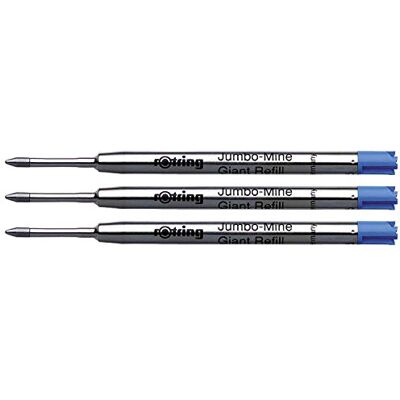 Rotring Conjunto de 3 minas para caneta (tamanho médio), cor azul Rotring Conjunto de 3 minas para caneta (tamanho médio), cor azul