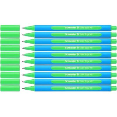 SCHNEIDER Slider Edge Caneta de ponta redonda (10 unidades, inclui capuz, tinta verde), azul e verde SCHNEIDER Slider Edge Caneta de ponta redonda (10 unidades, inclui capuz, tinta verde), azul e verde