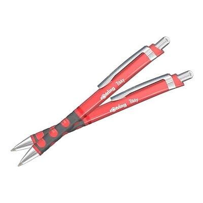 Rotring Tikky III Caneta esferográfica, corpo coral, tinta azul, aderência ergonómica, escrita suave, elegante caneta pastel para escola, escritório e diário, papelaria estética, 2 unidades Rotring Tikky III Caneta esferográfica, corpo coral, tinta azul, aderência ergonómica, escrita suave, elegante caneta pastel para escola, escritório e diário, papelaria estética, 2 unidades