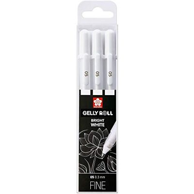 SAKURA Rolo de gel, brnco, 3 cnets, brnco brilhnte, num cp, tmnho fino 05 SAKURA Rolo de gel, brnco, 3 cnets, brnco brilhnte, num cp, tmnho fino 05