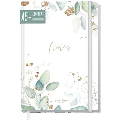 Häfft paper&you caderno de notas A5 com linhas e banda elástica "Blattgold" 156 páginas, 78 folhas como diário, agenda sustentável e respeita o clima Häfft paper&you caderno de notas A5 com linhas e banda elástica "Blattgold" 156 páginas, 78 folhas como diário, agenda sustentável e respeita o clima