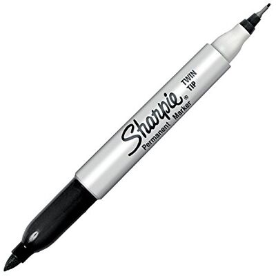 Sharpie Marcador de ponta fina/ultrafina 2 em 1 Twin Tip preto Sharpie Marcador de ponta fina/ultrafina 2 em 1 Twin Tip preto
