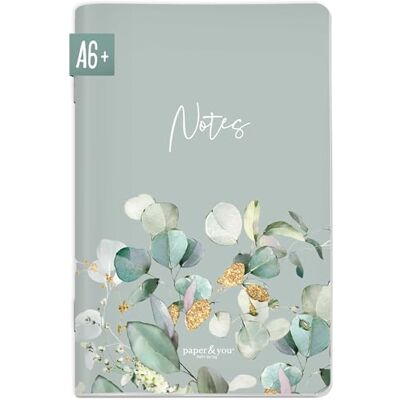 Häfft paper&you® Caderno A6 com pontos, pequeno e compacto "folhas de menta" Ideal para levar para qualquer lugar: 64 páginas numeradas a pontos, papel de 90 g/m², capa mole e cantos arredondados Häfft paper&you® Caderno A6 com pontos, pequeno e compacto "folhas de menta" Ideal para levar para qualquer lugar: 64 páginas numeradas a pontos, papel de 90 g/m², capa mole e cantos arredondados