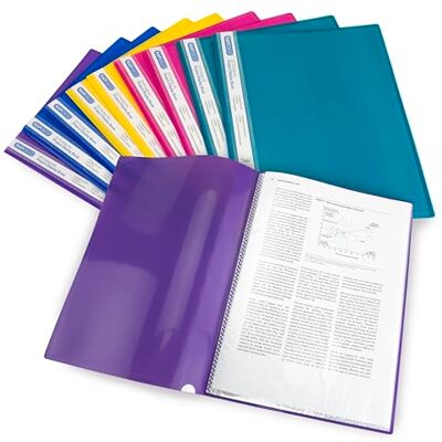 Rapesco Pasta de bolsos com 20 bolsos, A4, cores brilhantes sortidas, 10 unidades Rapesco Pasta de bolsos com 20 bolsos, A4, cores brilhantes sortidas, 10 unidades