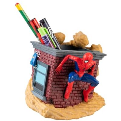 Grupo Erik Homem-Aranha com Set Escrita porta-lápis secretária Resina, 2 canetas, lápis, afia e borracha, material escolar e escritório, Marvel Legends Grupo Erik Homem-Aranha com Set Escrita porta-lápis secretária Resina, 2 canetas, lápis, afia e borracha, material escolar e escritório, Marvel Legends