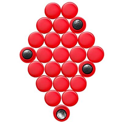 FIRST4MAGNETS Pequenos ímãs de escritório de planeamento vermelho para frigorífico, ardósia, painel de anúncios, arquivo pacote de 24 FIRST4MAGNETS Pequenos ímãs de escritório de planeamento vermelho para frigorífico, ardósia, painel de anúncios, arquivo pacote de 24
