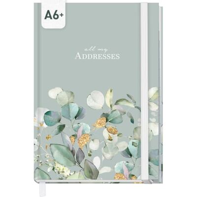 Häfft paper&you® Agenda A6 para notas e senhas "folhas de menta Häfft paper&you® Agenda A6 para notas e senhas "folhas de menta