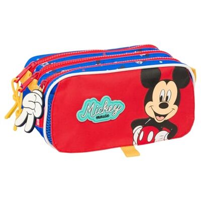 safta Mickey Mouse Good Day Suporte triplo Big, estojo infantil, estojo infantil, ideal para crianças na idade escolar, confortável e versátil, qualidade e resistência, 21,5 x 8 x 10 cm safta Mickey Mouse Good Day Suporte triplo Big, estojo infantil, estojo infantil, ideal para crianças na idade escolar, confortável e versátil, qualidade e resistência, 21,5 x 8 x 10 cm