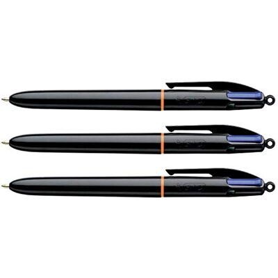 BIC Lot de 3 canetas de 4 cores PRO preto ponta média. 4 cores clássicas BIC Lot de 3 canetas de 4 cores PRO preto ponta média. 4 cores clássicas