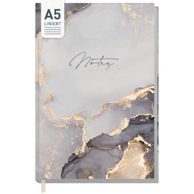 Häfft Trendstuff by ® Caderno, diário A5 listrado "Grey Marble Häfft Trendstuff by ® Caderno, diário A5 listrado "Grey Marble
