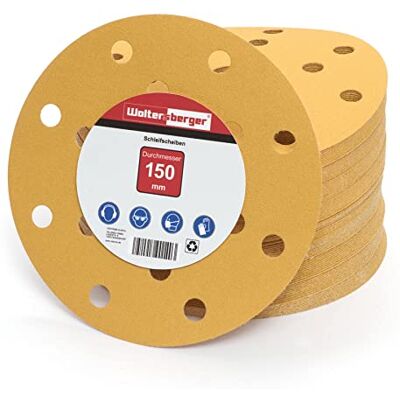 WOLTERSBERGER - Gold Velcro Ø150 P100 15h - Discos abrasivos WOLTERSBERGER - Gold Velcro Ø150 P100 15h - Discos abrasivos