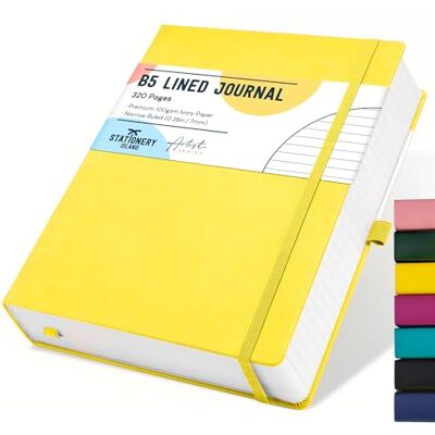 Stationery Island Caderno às riscas B5, caderno grosso de 320 páginas, diário de riscas com tampa dura de 100 gsm para escrever, trabalhar, estudar, agenda Stationery Island Caderno às riscas B5, caderno grosso de 320 páginas, diário de riscas com tampa dura de 100 gsm para escrever, trabalhar, estudar, agenda