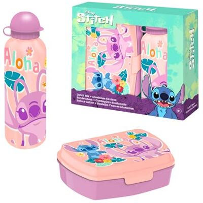 Disney Stitch Garrafa e Lancheira, Design Stitch e Angel Garrafa de Água para Meninas, Garrafa de Viagem de Alumínio, Capacidade 500 ml Disney Stitch Garrafa e Lancheira, Design Stitch e Angel Garrafa de Água para Meninas, Garrafa de Viagem de Alumínio, Capacidade 500 ml