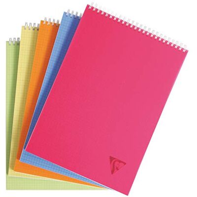 Clairefontaine , , Caderno em espiral, Linicolor Fresh One, A4 (21 x 29,7 cm), 160 Páginas, interior: Quadrados pequenos, papel branco 90 g, tampa de polipropileno, cor aleatória Clairefontaine , , Caderno em espiral, Linicolor Fresh One, A4 (21 x 29,7 cm), 160 Páginas, interior: Quadrados pequenos, papel branco 90 g, tampa de polipropileno, cor aleatória