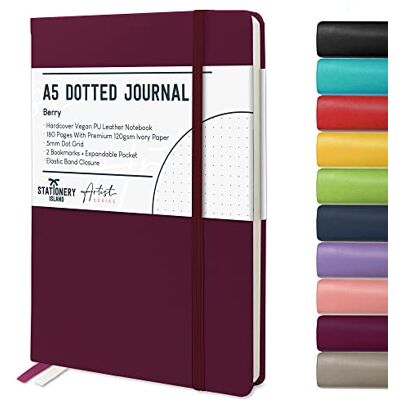 Stationery Island Caderno Pontilhado A5 Bloco de Notas A5 Bullet Journal com Capa Dura com 180 Páginas 120gsm Papel para Anotações, Planeamento, Estudo, Viagens, Diário Stationery Island Caderno Pontilhado A5 Bloco de Notas A5 Bullet Journal com Capa Dura com 180 Páginas 120gsm Papel para Anotações, Planeamento, Estudo, Viagens, Diário