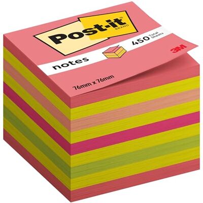 Post-it Notas, cor rosa/laranja/fúcsia/verde/amarelo, 76 x 76 mm Post-it Notas, cor rosa/laranja/fúcsia/verde/amarelo, 76 x 76 mm